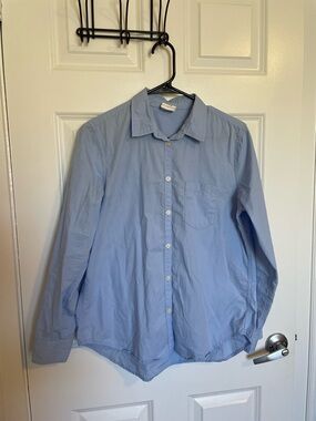 Cotton Light Blue Gap Women’s Classic Button-Up Shirt